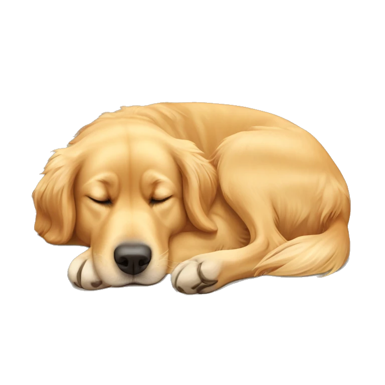 Full body golden retriever sleeping on it’s back emoji
