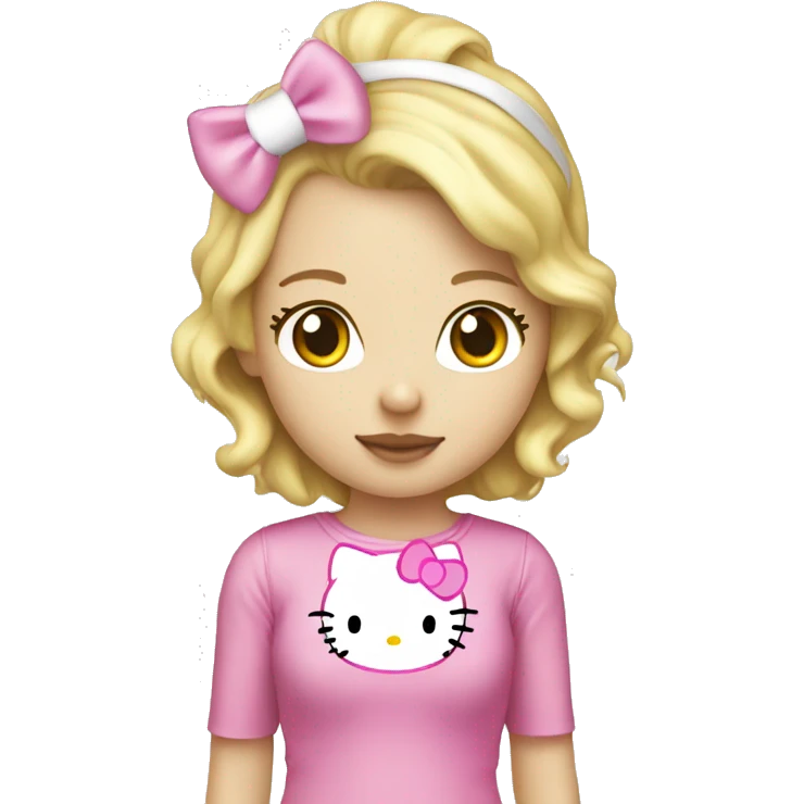 blonde hair girl, hello kitty costume, on oxygen cannular emoji