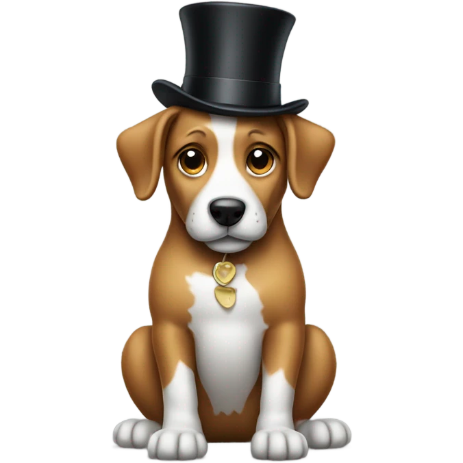 Dog wearing a top hat emoji