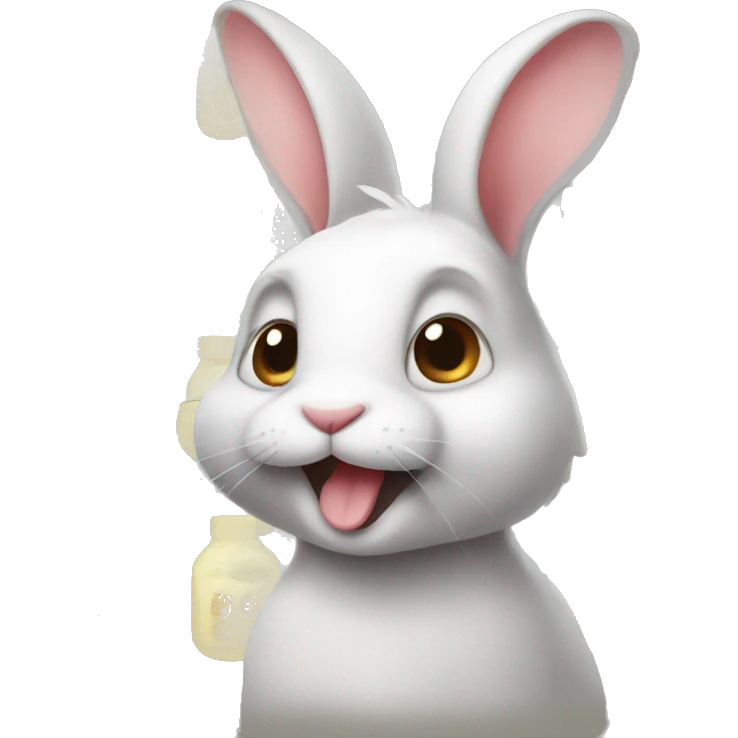rabbit with preservative emoji
