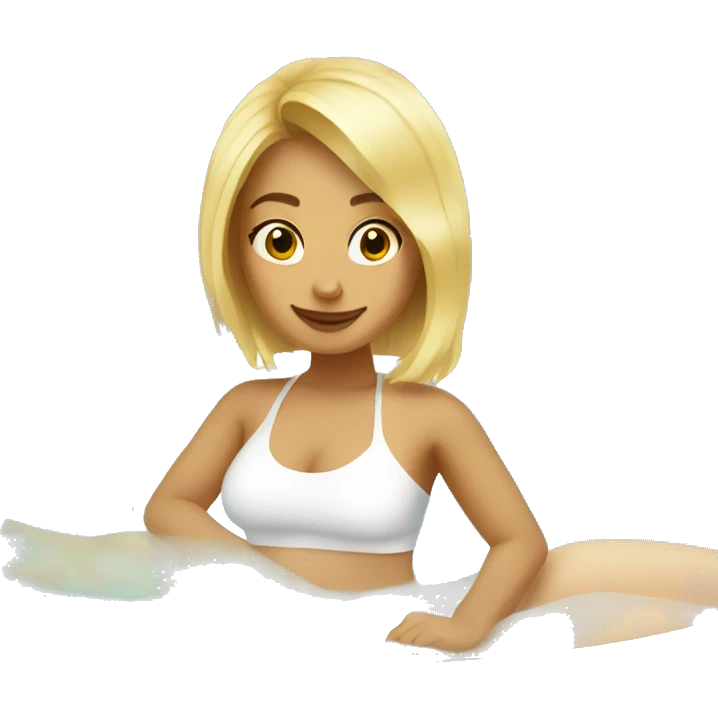 blond girl relaxing in spa emoji