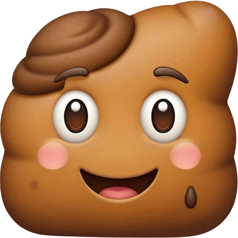 poop emoji facing left, sideways emoji