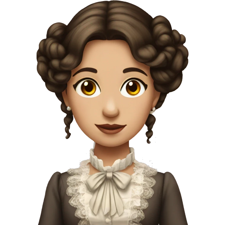 Brunette elegant Victorian girl emoji