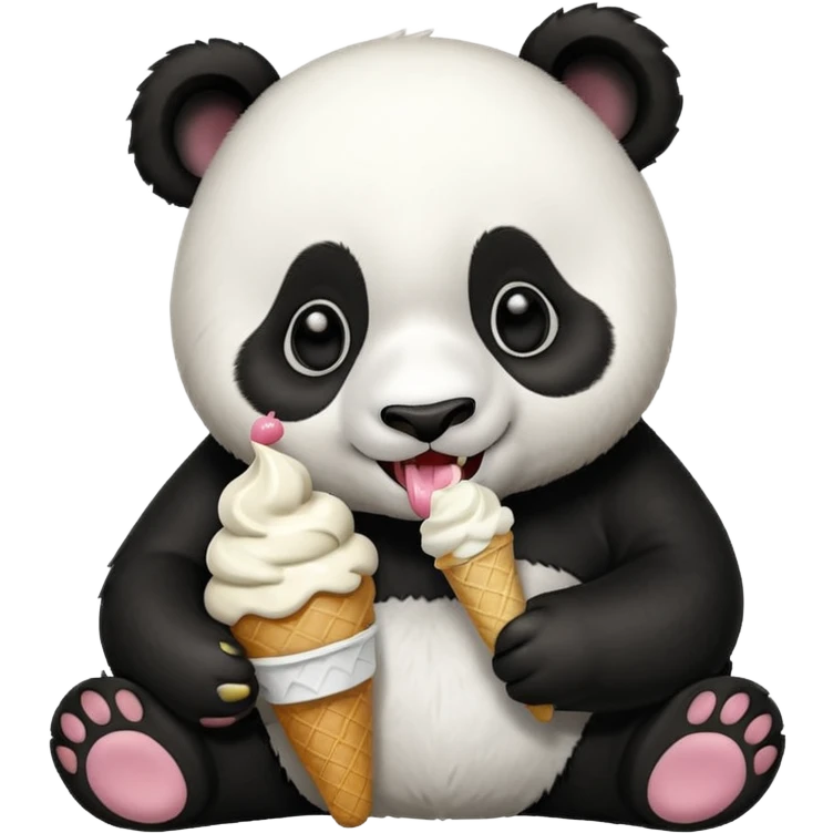 Panda eating ice cream emoji