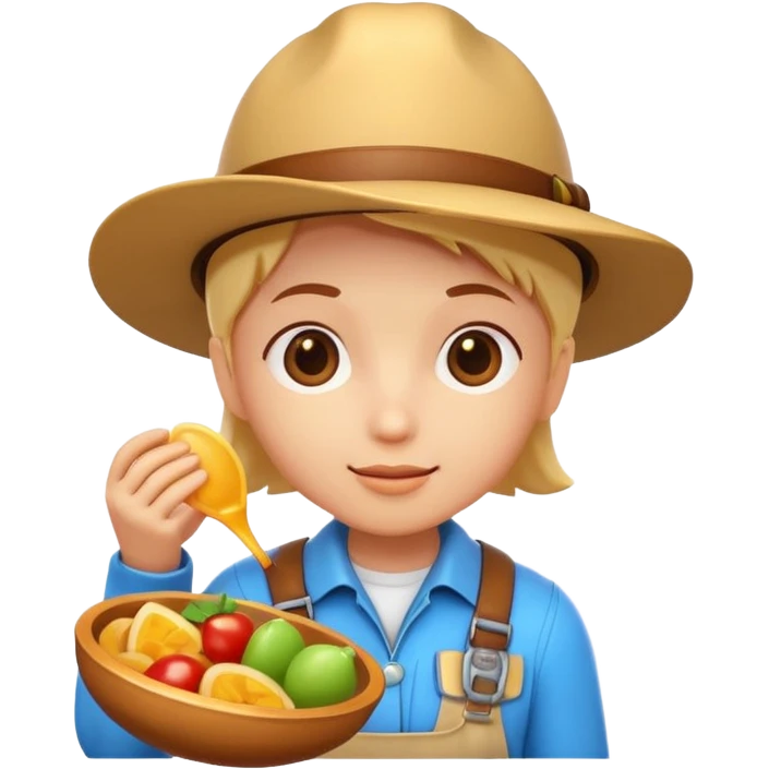 3D symbolizing explorer, discovering new flavors, food theme, cute and modern, soft lighting, glossy, isolated, no background
 emoji