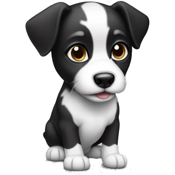 Black and white puppy  emoji