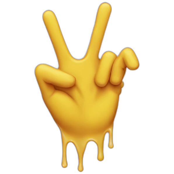 melting peace sign hand emoji