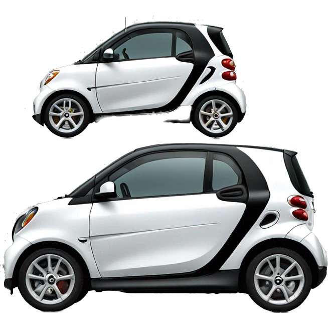 white smart fortwo 2012 side view emoji
