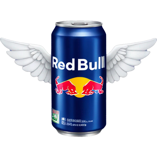 Red bull can with wings emoji