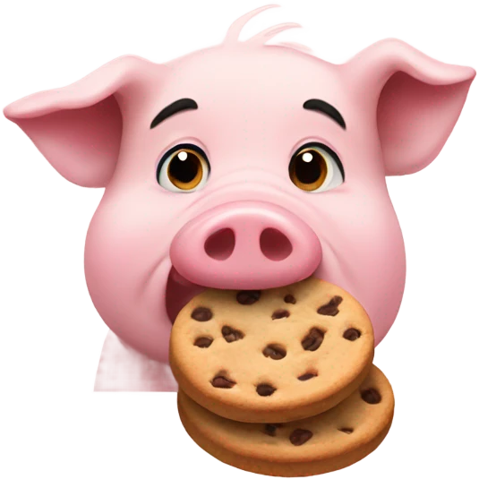 Pig eating cookies  emoji