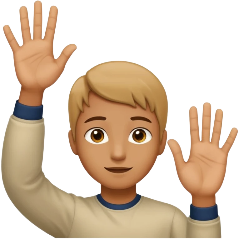 Someone putting up their hand at there help on the left hand put a 6 and the right hand put 7 emoji