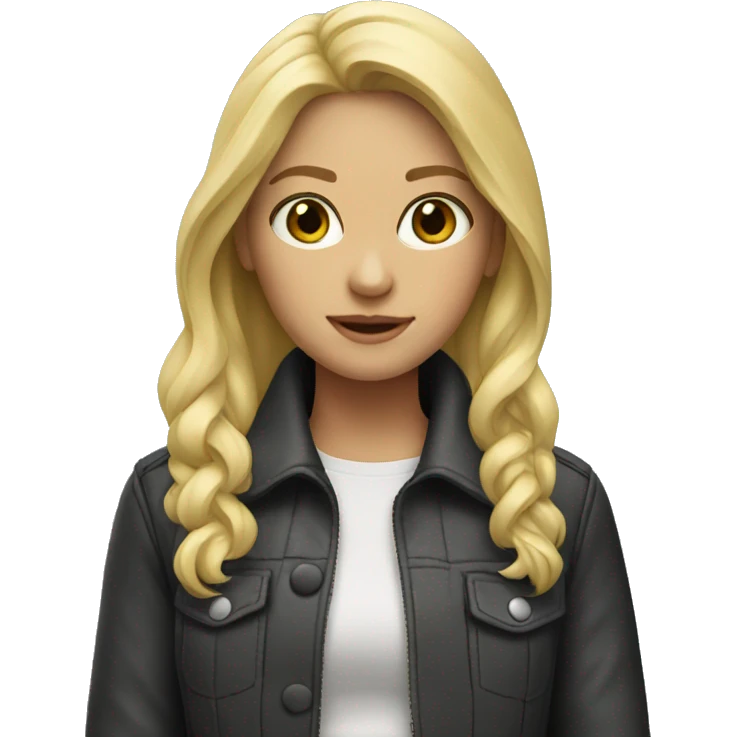 Blonde girl wearing jacket  emoji