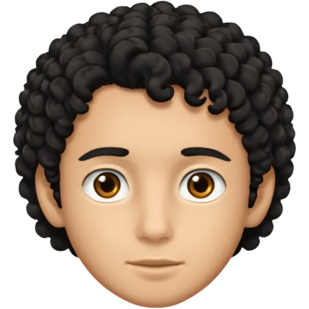 A boy with black curly hair  emoji