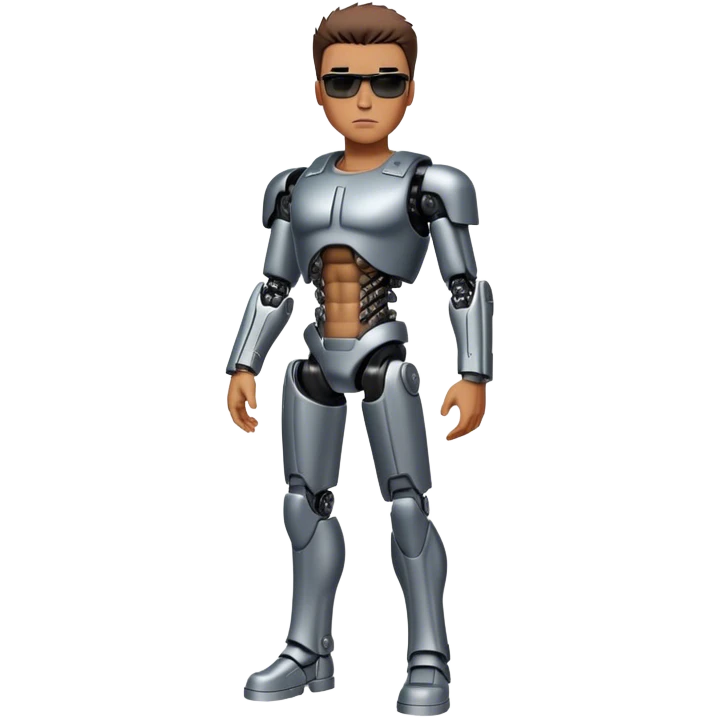 full body modern terminator male human character Konor emoji