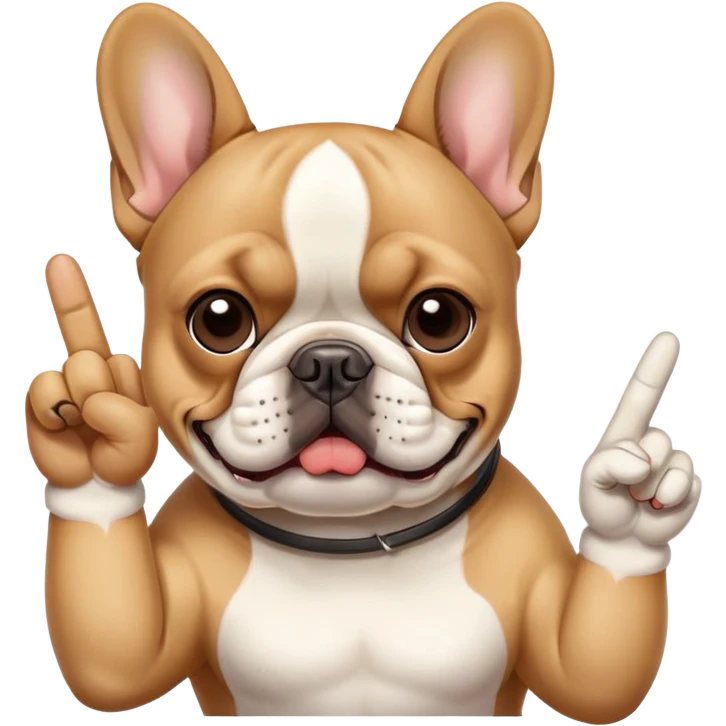 french bulldog with middle finger emoji