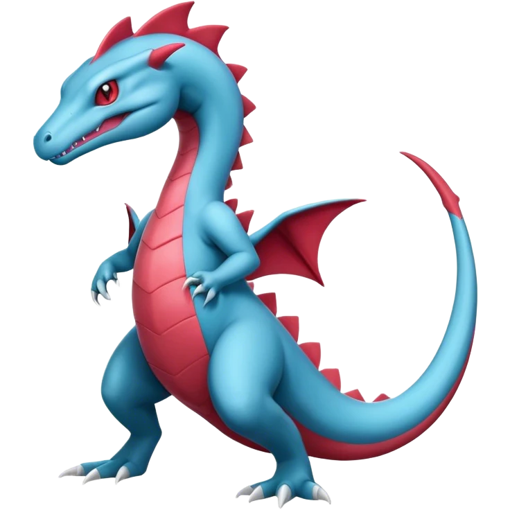 Badass cool salamence-salazzle-hybrid, full body emoji