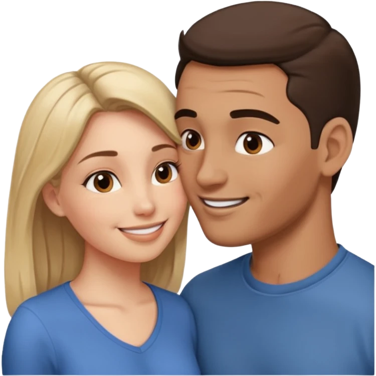 
Man head against woman head looking in their eyes emoji