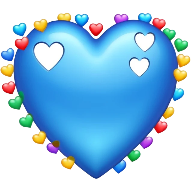 blue heart with confetti emoji