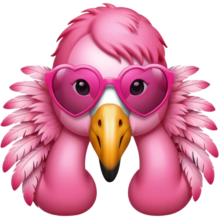 flamingo with pink heart sunglasses emoji