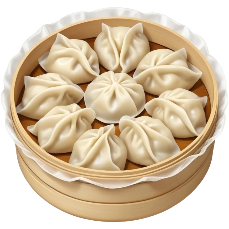 Steaming Chinese dumplings, jiaozi, simple emoji style emoji