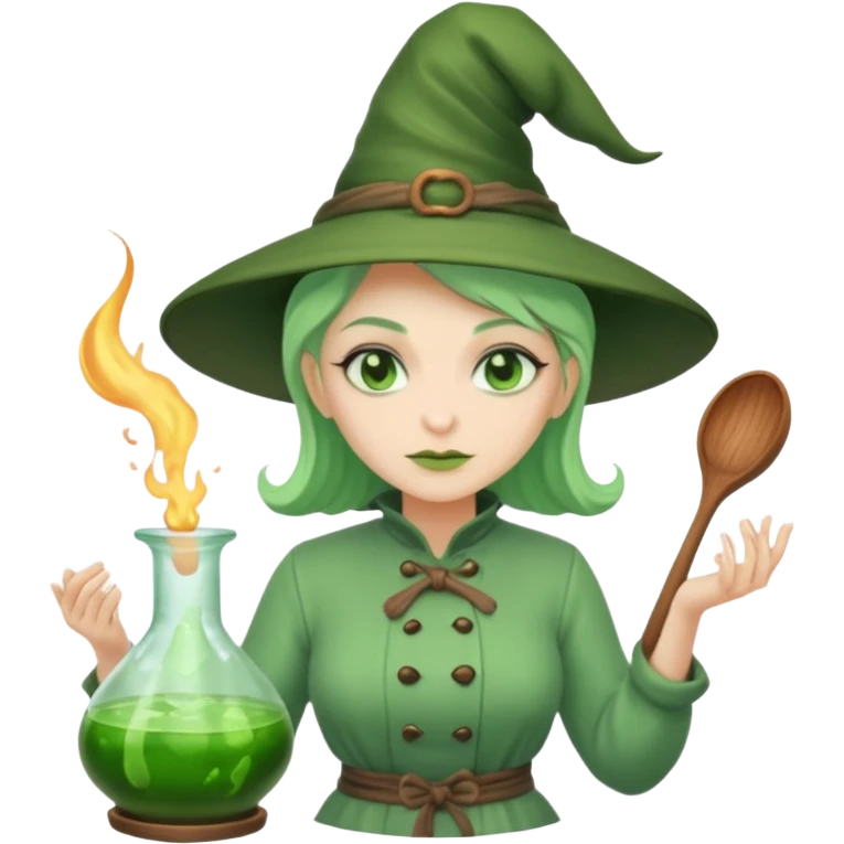 green witch cooking potion emoji