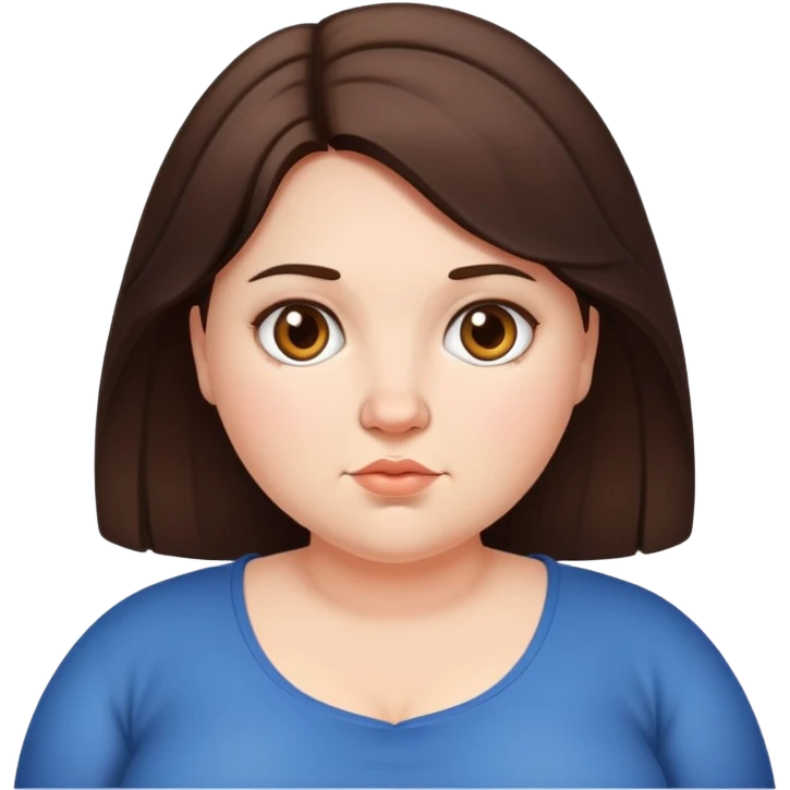 Slightly overweight but beautiful brunette girl emoji