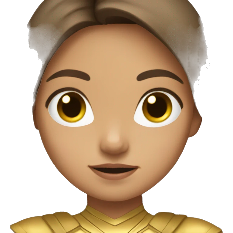 superhero, child, girl, long brown hair, brown eyes, hispanic, straight hair, earrings, gold clothes emoji
