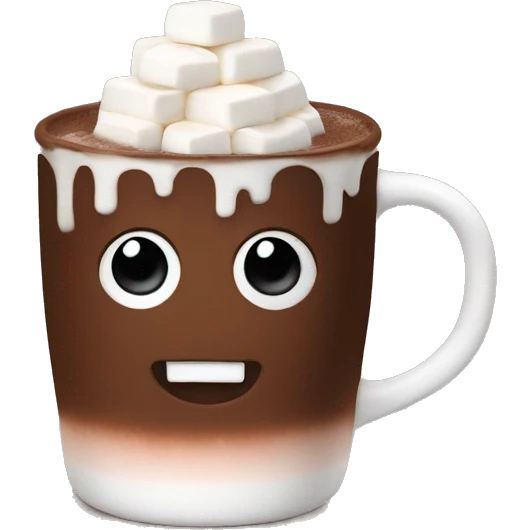Hot chocolate with marshmallow emoji