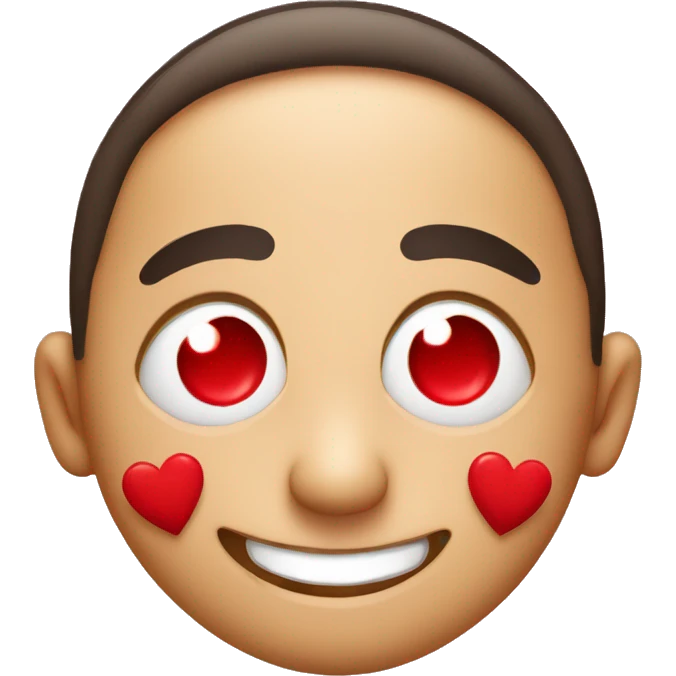 Red hearts for eyes smilling emoji