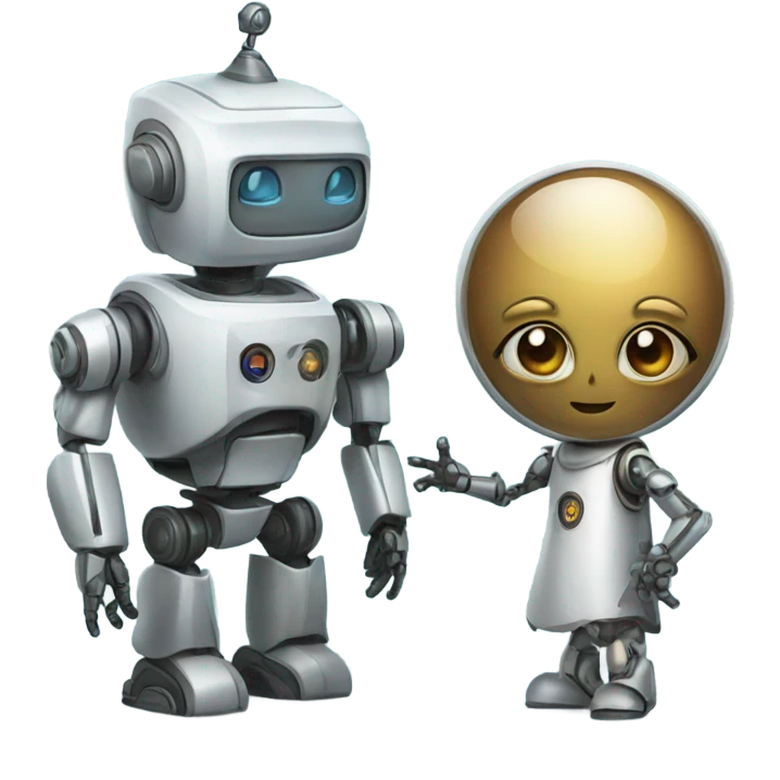 robot and magic emoji