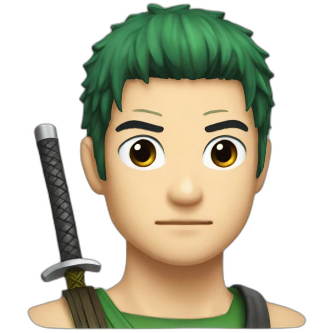 roronoa zoro with black hair emoji