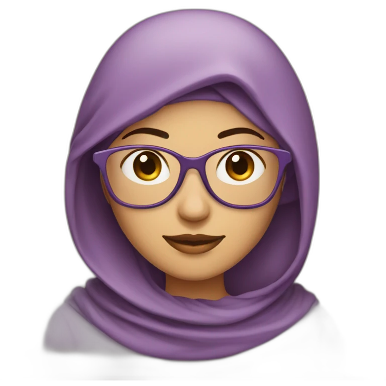 femme musulmane portant des habits mauve et des lunettes de soleil emoji