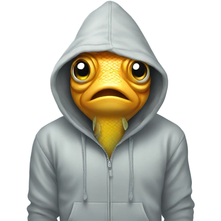 Fish wearing a hoodie emoji
