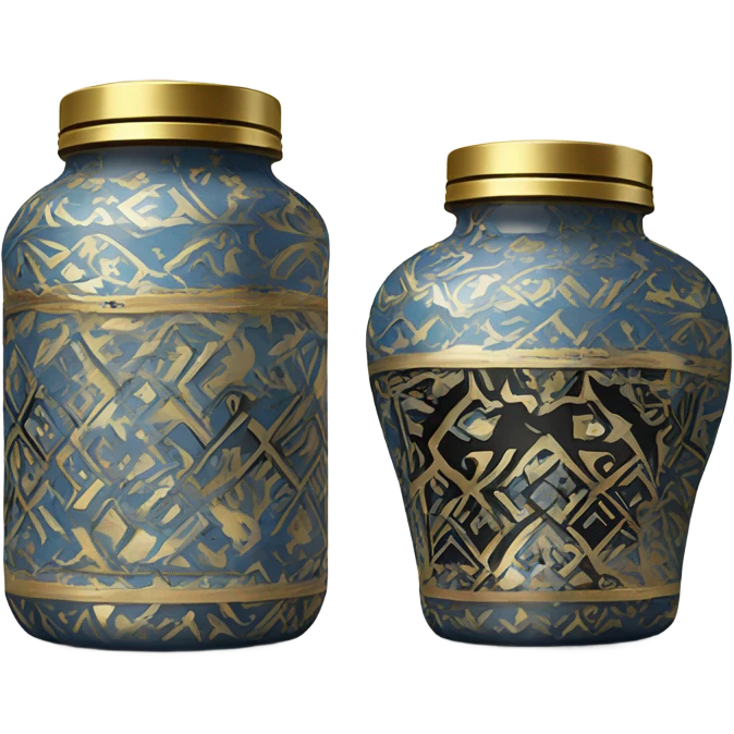 gold on jar egypt white blue black emoji