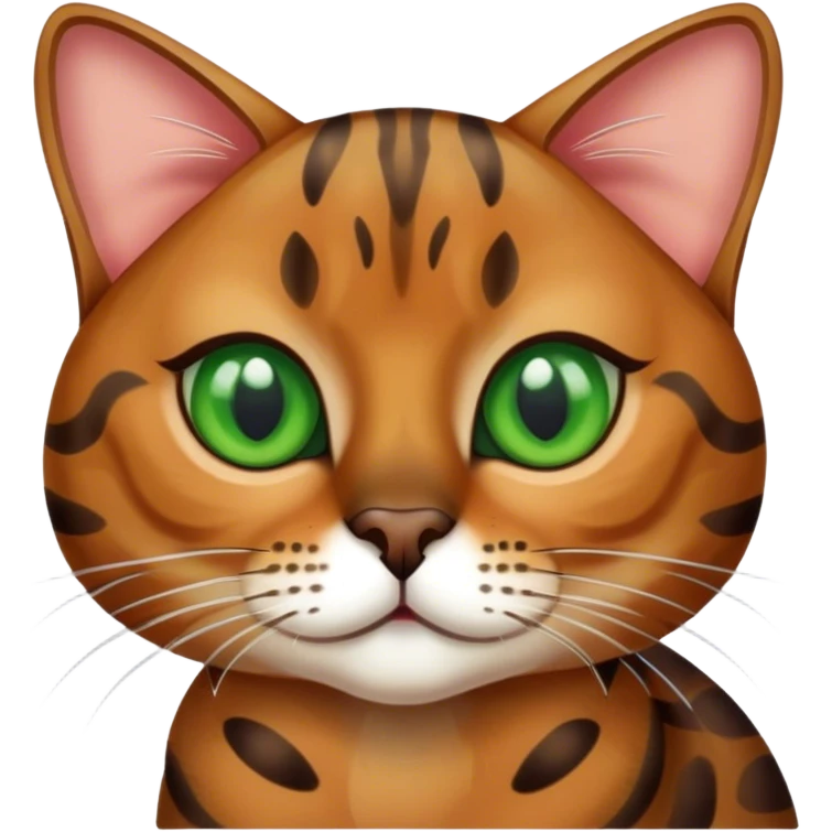 Brown bengal cat Wit green eyes emoji
