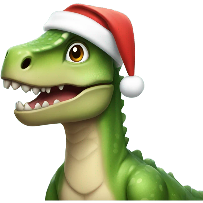 Dinosaur wearing Christmas headband emoji