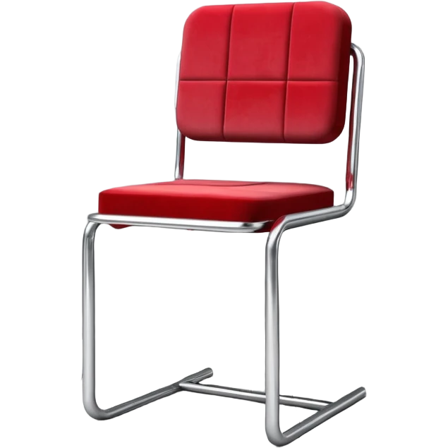 3D render of Clipping Chair, digital glitch art aesthetic, data corruption visual, red velvet chair half-stuck inside a grey wall, pixelated distortion, emoji style, isolated on white background --v 6.0. emoji