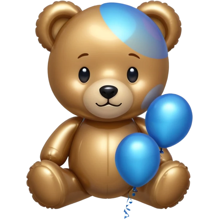 cute teddy bear, balloon style, shiny, inflated look emoji