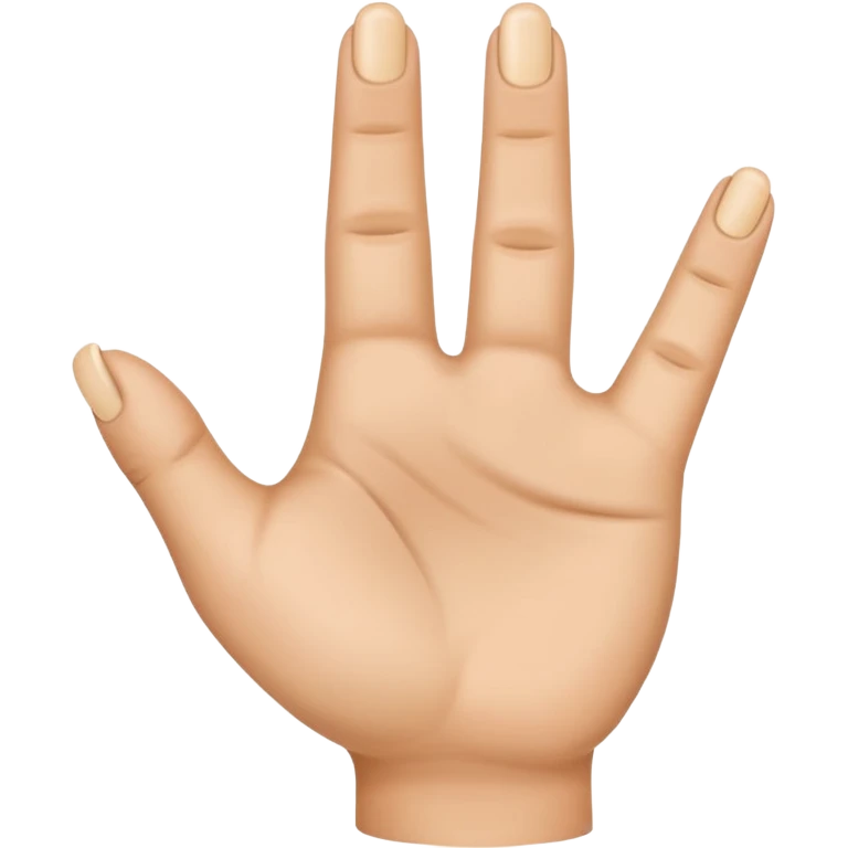 Hand emoji with thumb holding down ring finger with other fingers extended  emoji