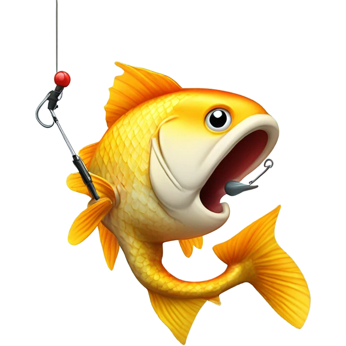 A fish fishing emoji