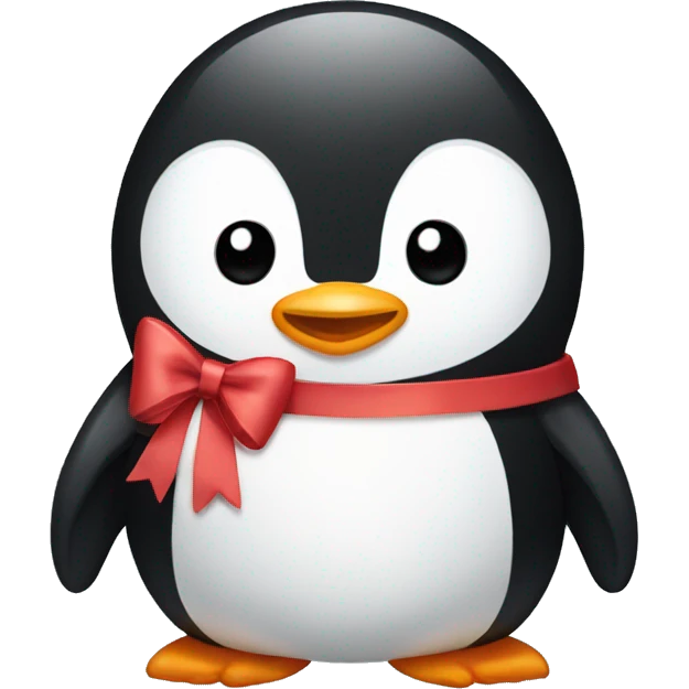 Penguin with a bow emoji