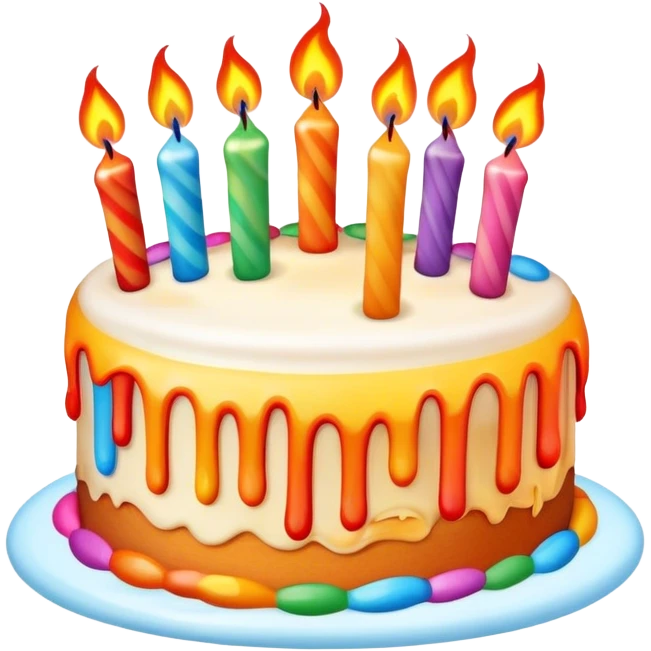 Birthday cake on fire with too many candles emoji