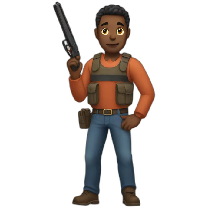 A dad with a shotgun hand emoji