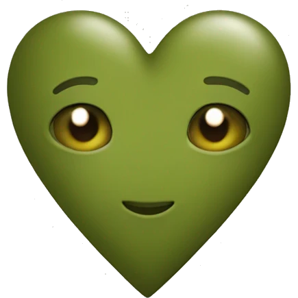 Olive green heart  emoji