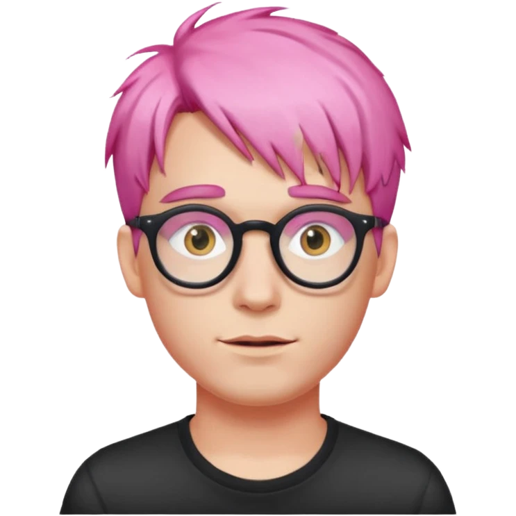 pink haired guy with cool spectacles emoji