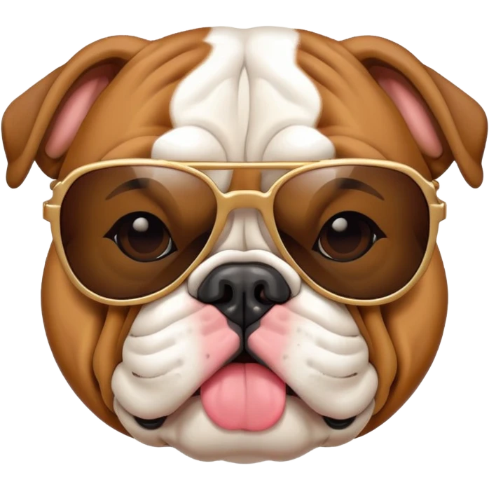 Bulldog head with sunglasses  emoji