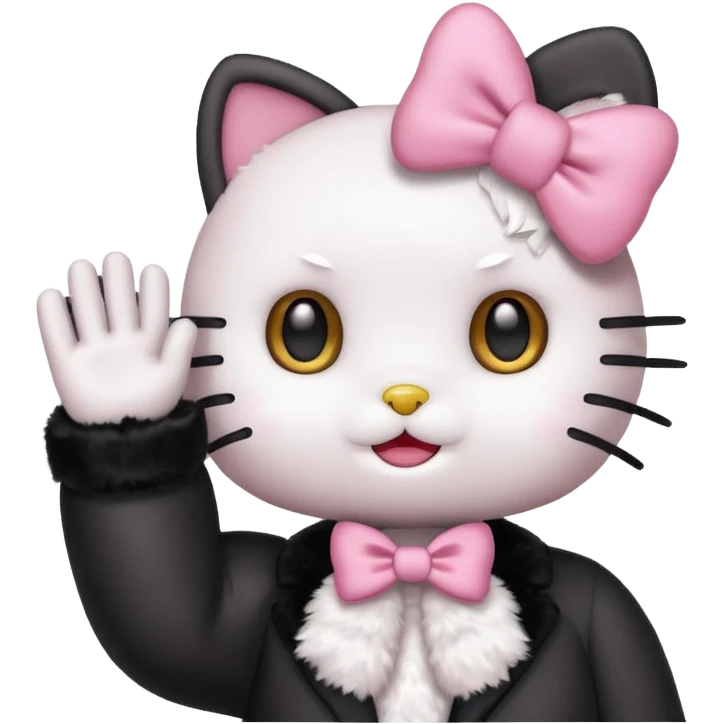 Hello Kitty waving emoji