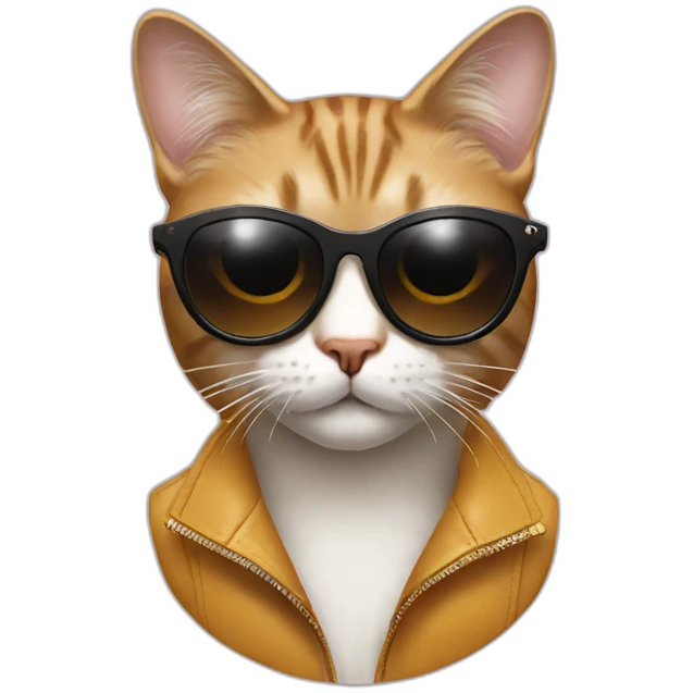 fashion cat with designer sunglasses on emoji