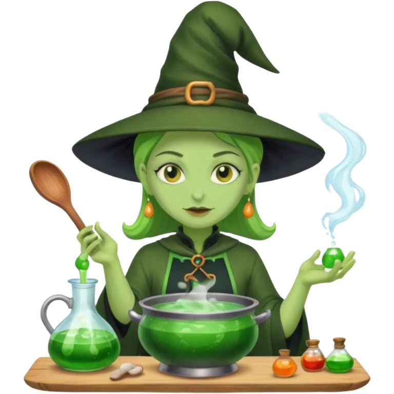 green witch cooking potion emoji