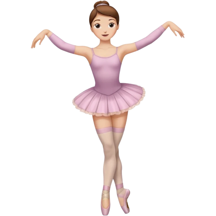 Ballet dancer in over the knee socks and brown hair emoji